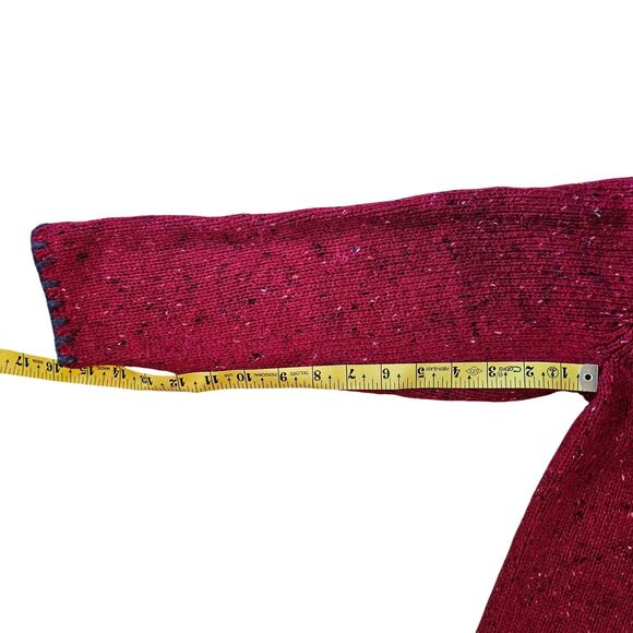 Vtg Liz Claiborne Crazy Horse Collection 90s Red Knit zip up cardigan sweater - Picture 9 of 11